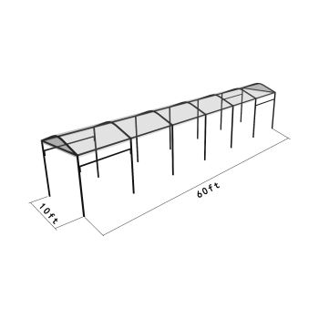 Curve Structure 10'X60' Black Frame clear top