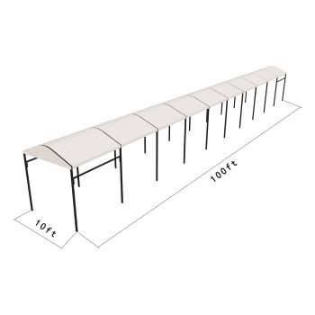 Curve Structure 10'X100' Black Frame white top