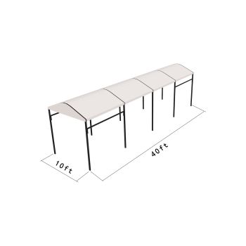 Curve Structure 10'X40' Black Frame white top
