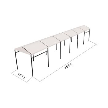 Curve Structure 10'X60' Black Frame white top