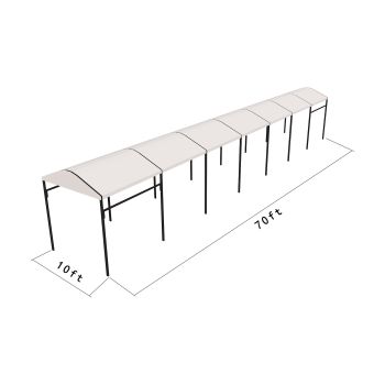 Curve Structure 10'X70' Black Frame white top