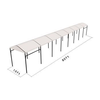 Curve Structure 10'X80' Black Frame white top