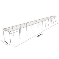 Curve Structure 10'X100' Silver Frame clear top