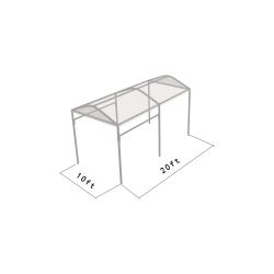 Curve Structure 10'X20' Silver Frame clear top