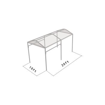Curve Structure 10'X20' Silver Frame clear top