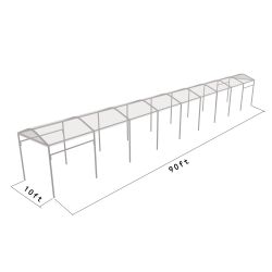 Curve Structure 10'X90' Silver Frame clear top