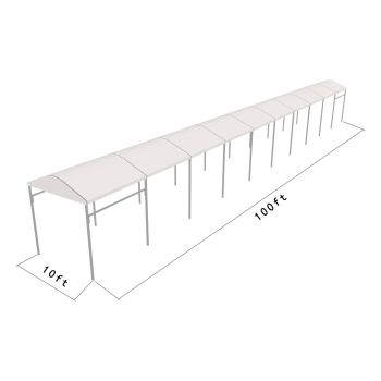 Curve Structure 10'X100' Silver Frame white top