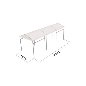 Curve Structure 10'X30' Silver Frame white top