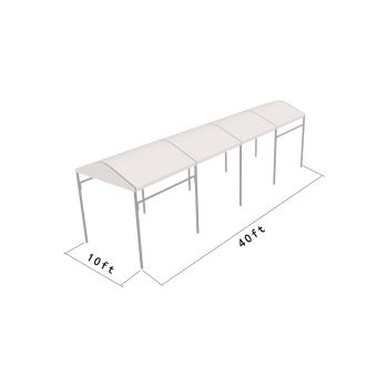 Curve Structure 10'X40' Silver Frame white top