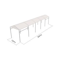 Curve Structure 10'X50' Silver Frame white top