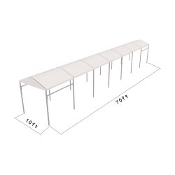 Curve Structure 10'X70' Silver Frame white top