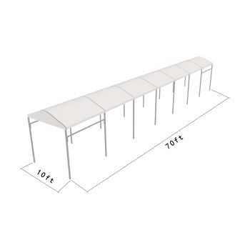 Curve Structure 10'X70' Silver Frame white top