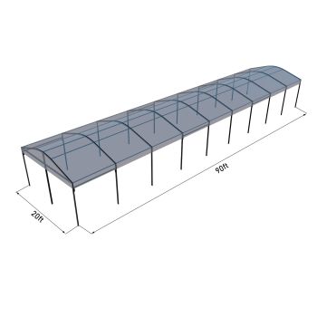 Curve Structure 20'X90' Black Frame Clear top