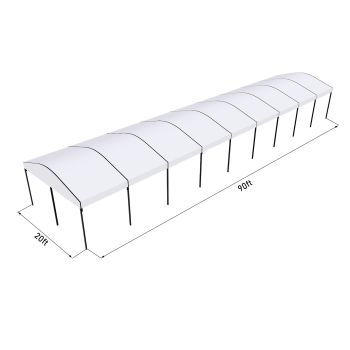 Curve Structure 20'X90' Black Frame White top