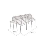 20′x30′ cathedral structure tent with black frame and clear top canopy for elegant outdoor events and garden weddings
