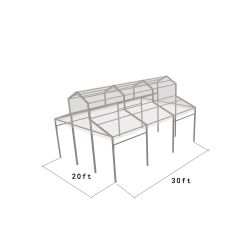 Cathedral Structure 20'x30' Silver Frame Clear Top - Garden Tent