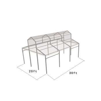 Cathedral Structure 20'x30' Silver Frame Clear Top - Garden Tent