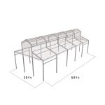 20′x50′ cathedral structure tent with black frame and clear top canopy for elegant outdoor events and garden weddings