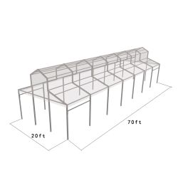 Cathedral Structure 20'x70' Silver Frame Clear Top - Garden Tent