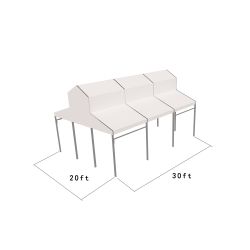 Cathedral Structure 20'x30' Silver Frame White Top - Garden Tent