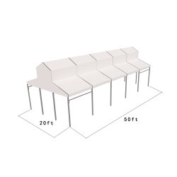Cathedral Structure 20'x50' Silver Frame White Top - Garden Tent