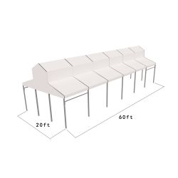 Cathedral Structure 20'x60' Silver Frame White Top - Garden Tent
