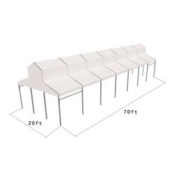 Cathedral Structure 20'x70' Silver Frame White Top - Garden Tent