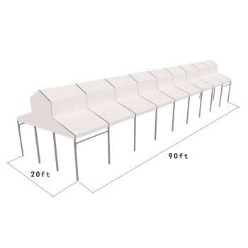 Cathedral Structure 20'x90' Silver Frame White Top - Garden Tent