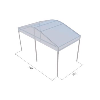 Curve Structure 20'X10' Silver Frame Clear Top