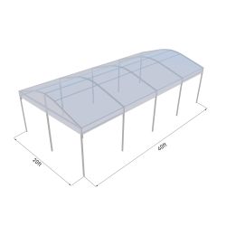 Curve Structure 20'X40' Silver Frame Clear Top