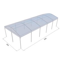 Curve Structure 20'X50' Silver Frame Clear Top