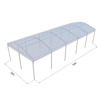 Curve Structure 20'X50' Silver Frame Clear Top