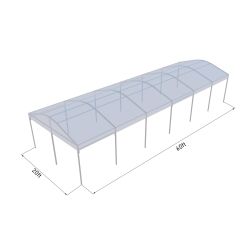 Curve Structure 20'X60' Silver Frame Clear Top
