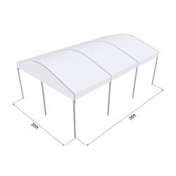 Curve Structure 20'X30' Silver Frame white top