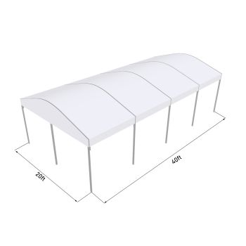 Curve Structure 20'X40' Silver Frame white top