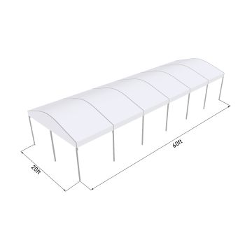 Curve Structure 20'X60' Silver Frame white top