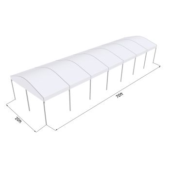 Curve Structure 20'X70' Silver Frame white top