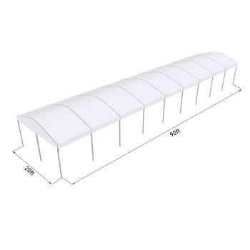 Curve Structure 20'X90' Silver Frame white top