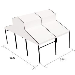 Cathedral Structure 30'x20' Black Frame White Top - Garden Tent