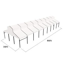 Cathedral Structure 30'x90' Black Frame White Top - Garden Tent