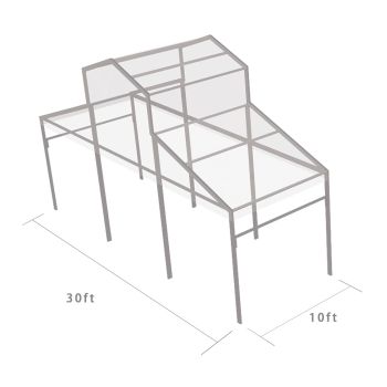 Cathedral Structure 30'x10' Silver Frame Clear Top - Garden Tent