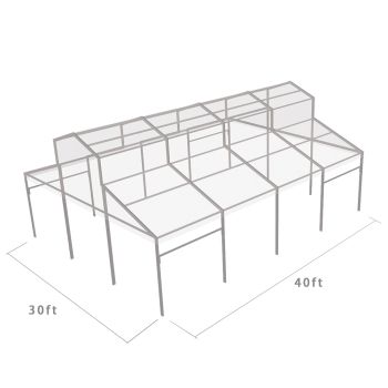 Cathedral Structure 30'x40' Silver Frame Clear Top - Garden Tent