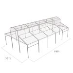30′x50′ cathedral tent with black frame and clear top for elegant outdoor weddings and upscale events