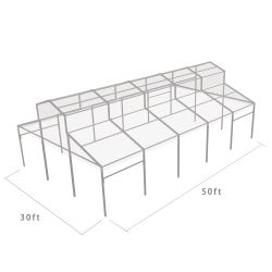 Cathedral Structure 30'x50' Silver Frame Clear Top - Garden Tent