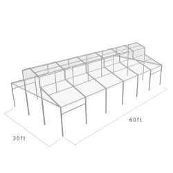 Cathedral Structure 30'x60' Silver Frame Clear Top - Garden Tent