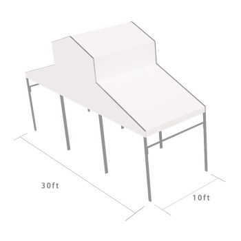 Cathedral Structure 30'x10' Silver Frame White Top - Garden Tent