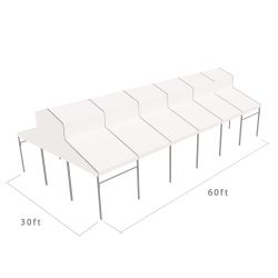 Cathedral Structure 30'x60' Silver Frame White Top - Garden Tent