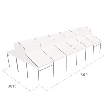 Cathedral Structure 30'x60' Silver Frame White Top - Garden Tent