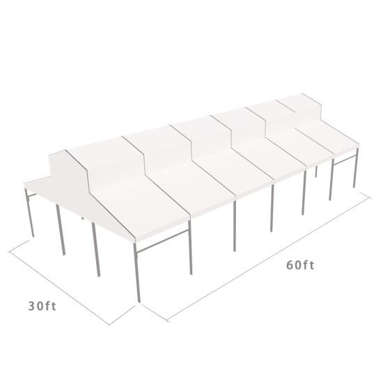 Cathedral Structure 30'x60' Silver Frame White Top - Garden Tent