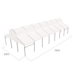 Cathedral Structure 30'x70' Silver Frame White Top - Garden Tent